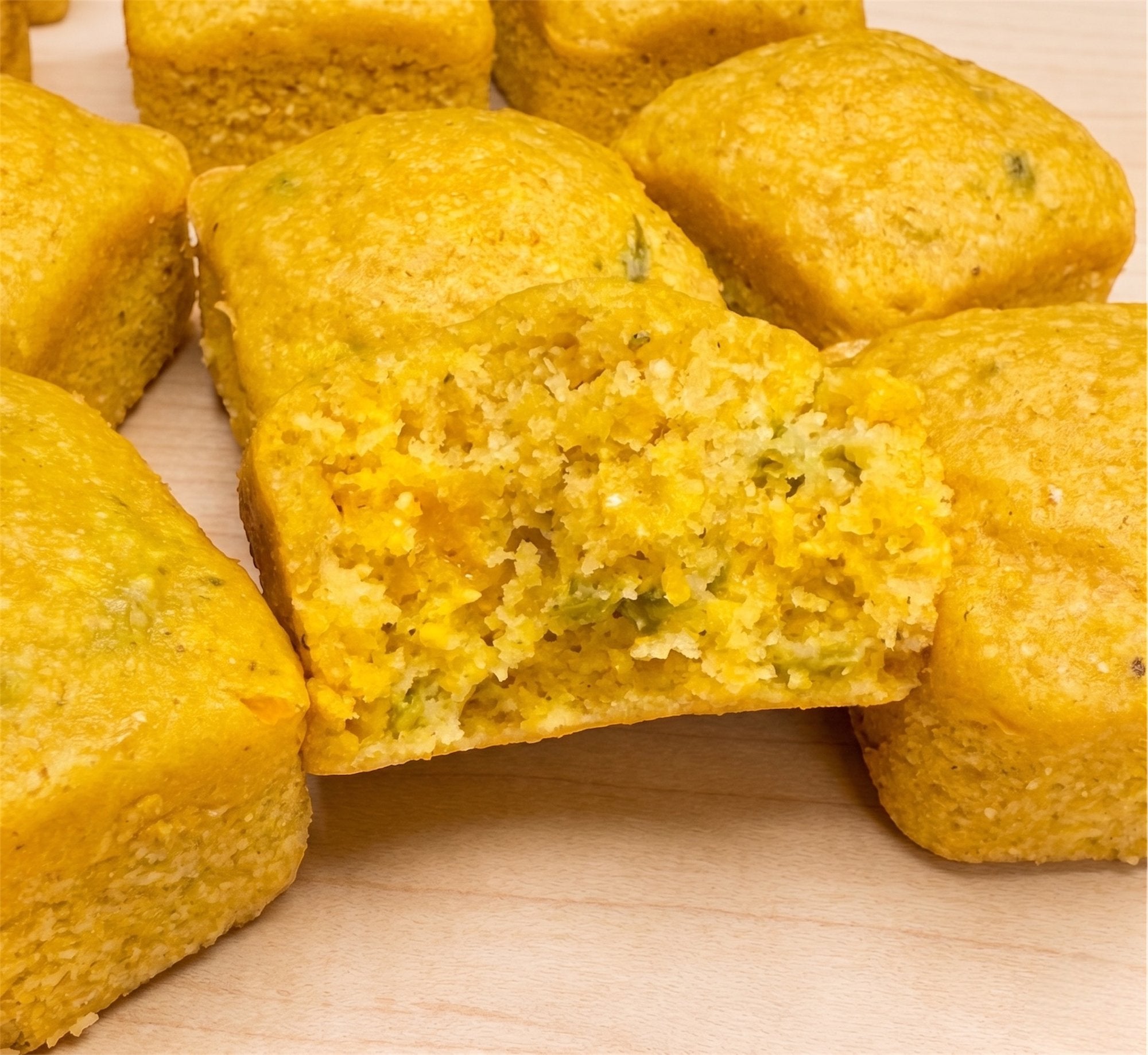 Gluten-free Cheddar Jalapeño Cornbread Muffins — Reynolds Roost Bakery, Anderson IN